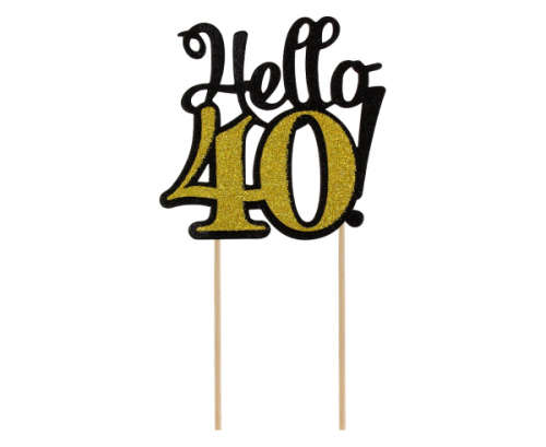 Glitter paper decoration 40, black and gold, 10x19 cm
