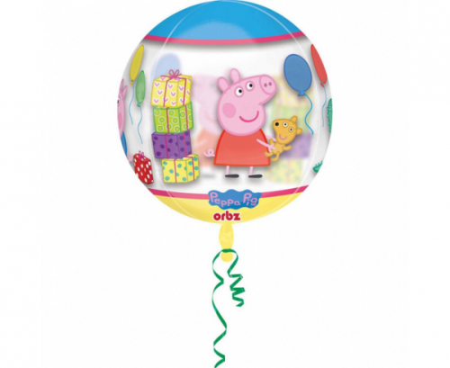 Folija balons ORBZ - &quot;Peppa pig&quot; caurspīdīgs, iepakots, 38 x 40 cm