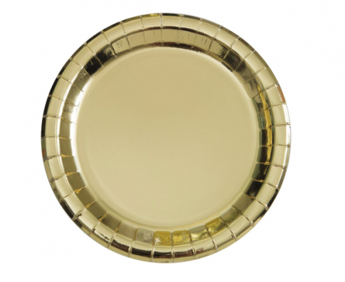 Paper plates, gold, 23 cm, 8 pcs. Paper plates, gold, 23 cm, 8 pcs.