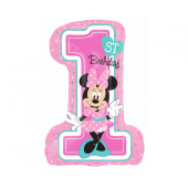 Folija balons 36&quot; SHP — &quot;Minnie Mouse 1st Birthday&quot;