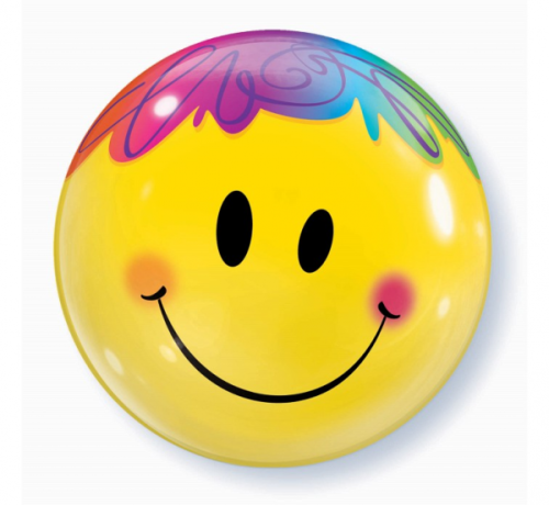 Воздушный шар фольгированный 22 "QL Bubble Polight" Smiley "