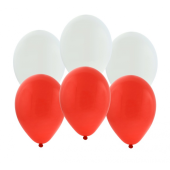 Воздушный шар красно-белый, ПЗПН 10 шт.