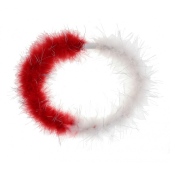 For the fan: marabou white and red (glowing)