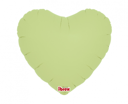Ibrex hēlija balons, Sirds 14", Pastel Green, 5 gab.