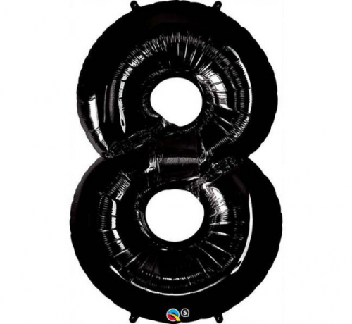 Воздушный шар фольгированный 42 "QL" №8 "черный Воздушный шар фольгированный 42 "QL" №8 "черный