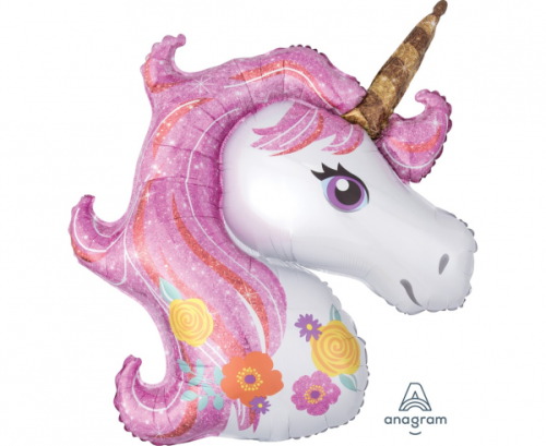 Foil balloon Super Shape Magic Unicorn,83x73 cm