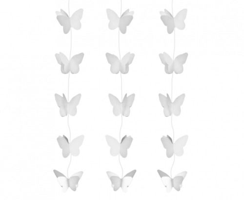Hanging decoration White Butterfly, size 7.5 cm, 200 cm