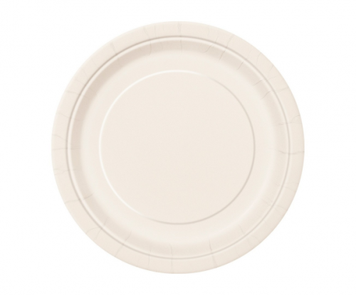 Paper plates, ecru, 18 cm, 8 pcs.