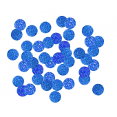 Folijas konfeti Apļi, 2 cm, 250g, hologrāfiski zils