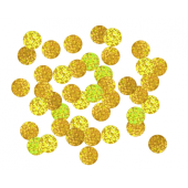Folijas konfeti apļi, 2 cm, 250g, hologrāfisks zelts
