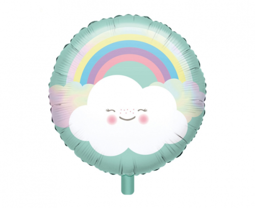 Foil balloon RND Rainbow and Cloud, packed, 43 cm