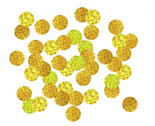 Folijas konfeti apļi, 1,5 cm, 18g, hologrāfisks zelts