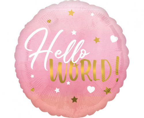 Foil balloon 18 cali CIR - Baby girl, pink
