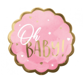 Folijas balons Jumbo - Baby Girl, rozā, 55x55 cm, iepakots