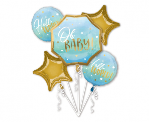 Balloon bouquet Baby Boy, blue, 5 pcs Balloon bouquet Baby Boy, blue, 5 pcs