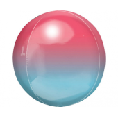 Foil balloon Ombre ball, red and blue