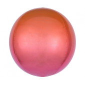 Foil balloon Ombre ball, red and oramge