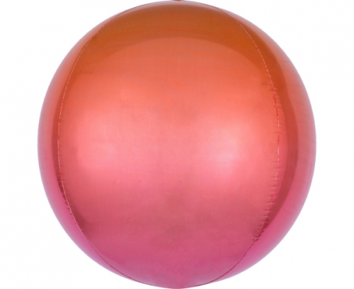 Foil balloon Ombre ball, red and oramge