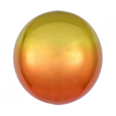 Foil balloon Ombre Ball, yellow and orange