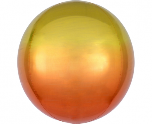 Foil balloon Ombre Ball, yellow and orange