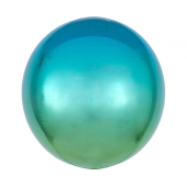 Фольгированный шар омбре, сине-зеленый