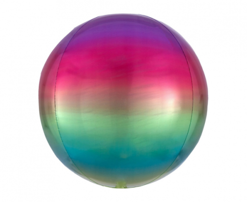 Foil balloon Ombre ball, rainbow