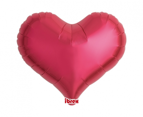 Ibrex hēlija balons, Jelly Heart 14", Metallic Rubi Red, 5 gab.