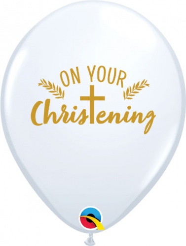 Balloon QL 11" with overprint On your Christening / 25 pcs