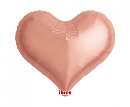 Ibrex hēlija balons, Jelly Heart 14", Metallic Rose Gold, 5 gab.