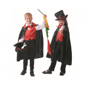 Costume for children Magician (hat, cape, shirt w/vest, rabbit, scarf), size 110/120 cm