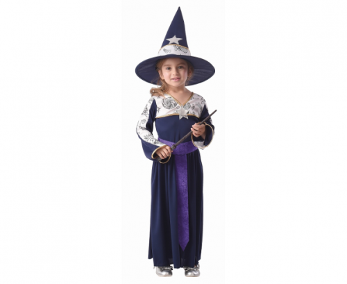 Costume for children Sorceress DIY (hat, dress, belt, washable marker), size 92/104 cm