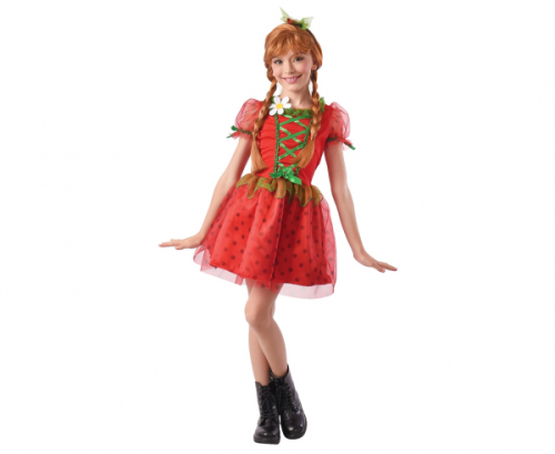 Costume for children Strawberry (headpiece, dress), size 110/120 cm