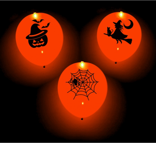 Glowing party balloons LED scary party, 4 pcs