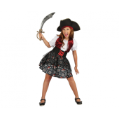 Costume for children Pirate Girl (hat, dress, belt), size 110/120 cm