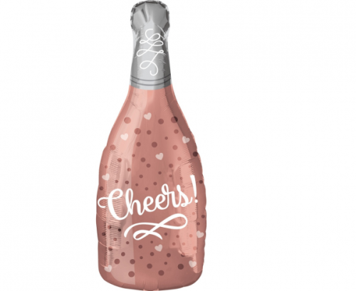 Foil balloon Bottle of Champagne - Cheers, 66x25 cm, rose gold Foil balloon Bottle of Champagne - Cheers, 66x25 cm, rose gold