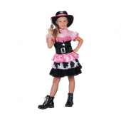 Costume for children Pink Cow Girl (hat, dress, bandanna, belt), size 120/130 cm