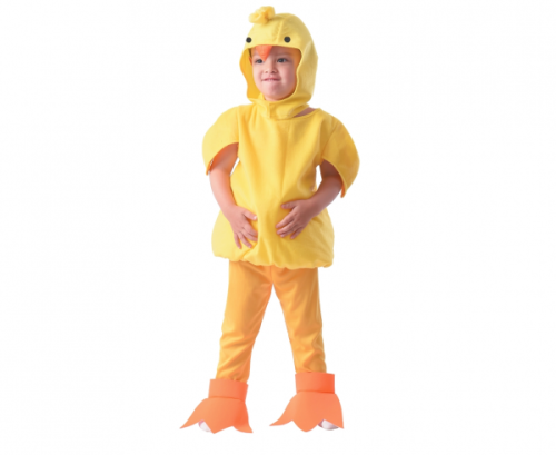 Chicken role-play set (hood, shirt, pants, foot covers), size 92/104 cm