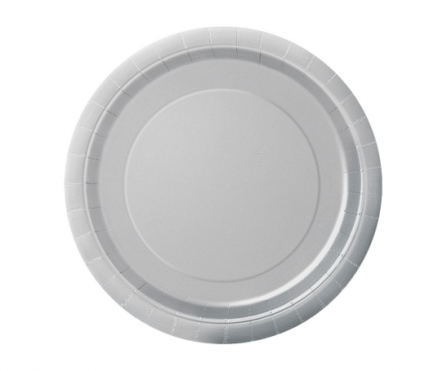 Paper plates, silver, 18 cm, 8 pcs.