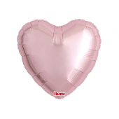 Ibrex hēlija balons, Sirds 18&quot;, Metallic Light Pink, 5 gab.