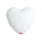Гелиевый шар Ibrex, Сердце 18 &quot;, Белый металлик, 5 шт.