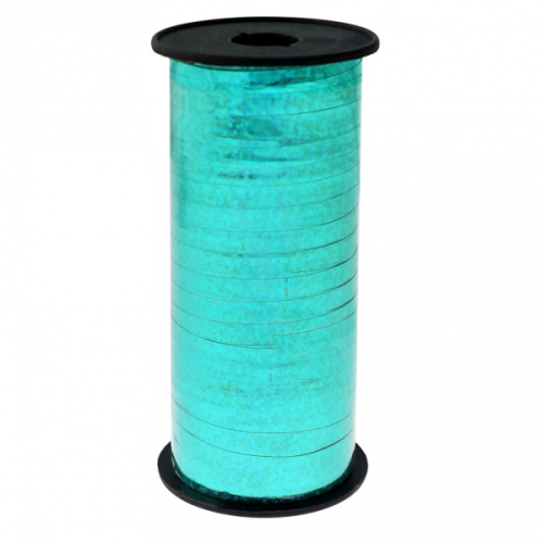 Holographic ribbon, turquoise, 100y (92 m)
