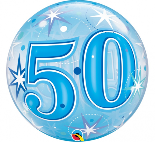 Воздушный шар фольгированный 22 "QL Bubble" 50 "звезда синий