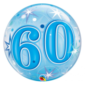 Folija balons 22&quot; QL Bubble singls &quot;60 star blue&quot;