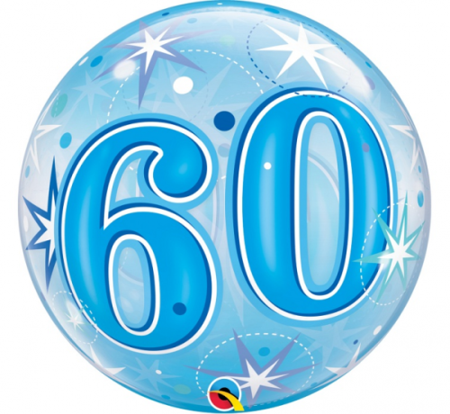 Воздушный шар фольгированный 22 "QL Bubble single" 60 star blue "