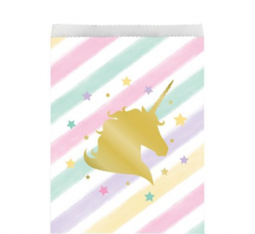 Unicorn Sparkle Paper Treat Bag Lg Foil Stamp