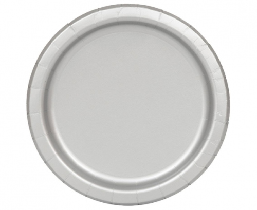 Paper plates, silver, 23 cm, 16 pcs. Paper plates, silver, 23 cm, 16 pcs.