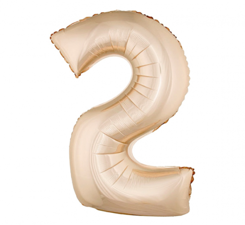 Foil balloon digit 2, rose-gold, 92 cm Foil balloon digit 2, rose-gold, 92 cm