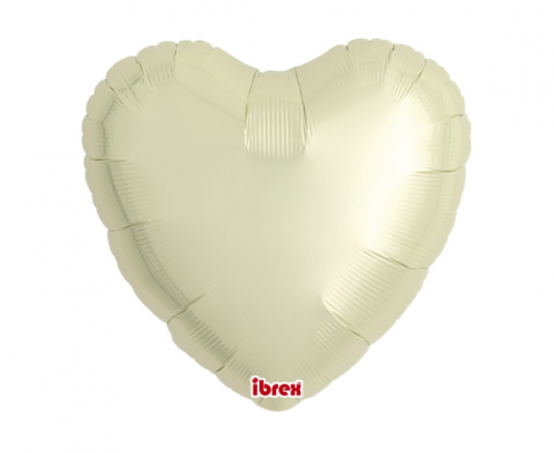 Ibrex hēlija balons, Sirds 18", Metallic Ivory, 5 gab.