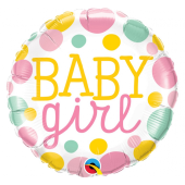 Balloon folic 18 inches QL Baby Girl dots