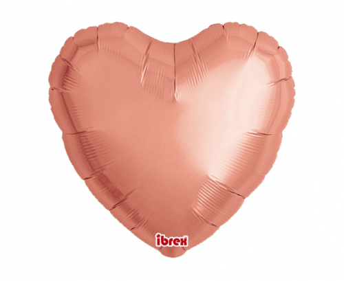 Ibrex hēlija balons, Sirds 18", Metallic Rose Gold, 5 gab.